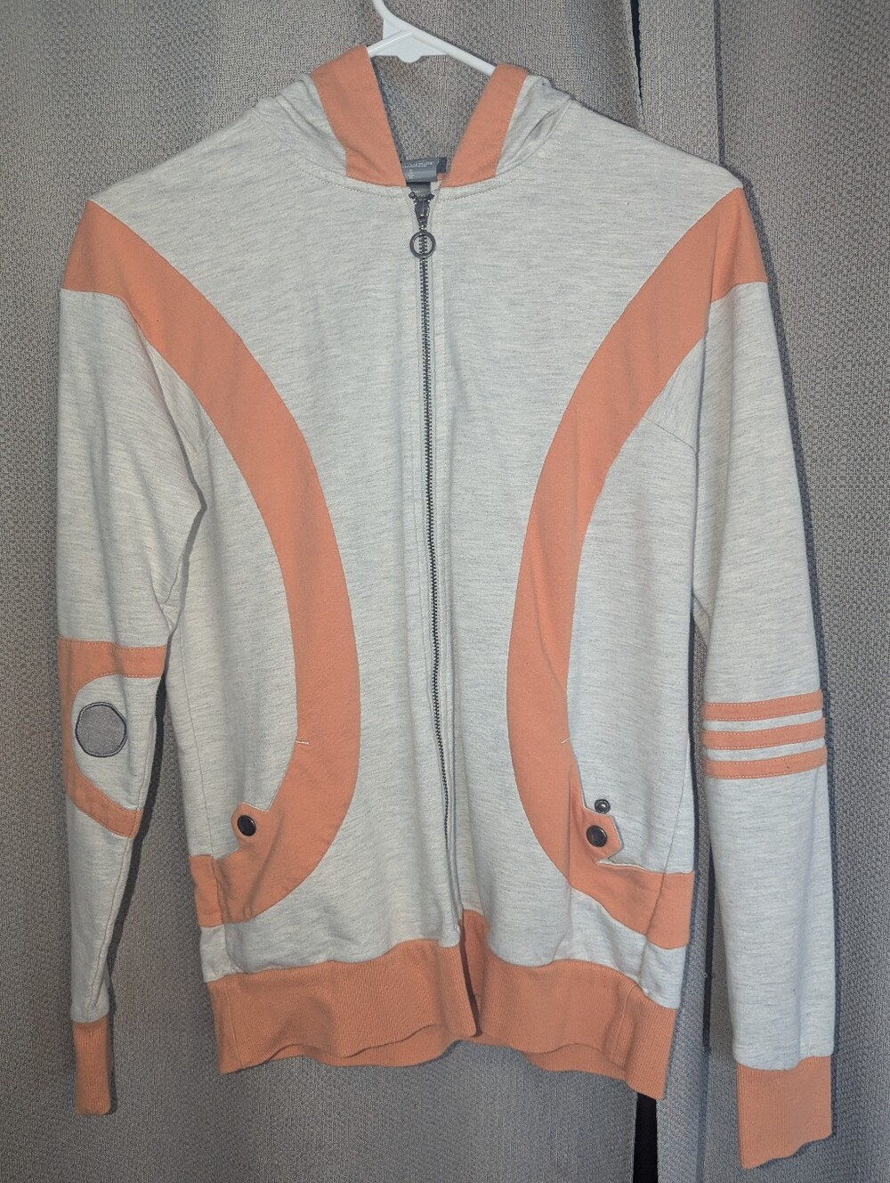 Star Wars Light Gray and Coral Zip Hoodie Bomber